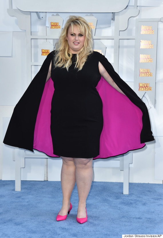 Rebel Wilson arrives at the MTV Movie Awards at the Nokia Theatre on Sunday, April 12, 2015, in Los Angeles. (Photo by Jordan Strauss/Invision/AP)