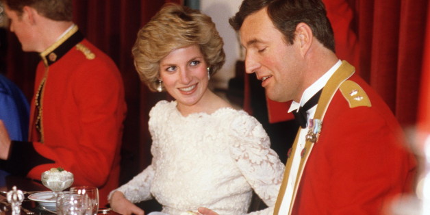 WEST BERLIN, GERMANY - OCTOBER 18: Princess Diana, Colonel-in-chief Of The Royal Hampshire Regiment, Dining With The Colonel And His Regiment During Her Visit Whilst They Were Serving In West Berlin, Germany (Photo by Tim Graham/Getty Images)