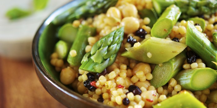 Asparagus Couscous with Chickpeas and Almonds