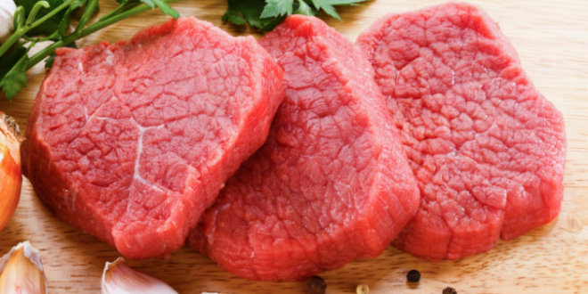 Fresh raw beef on cutting board