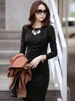 13088 - black Dress 109.000 Cotton Shoulder 37CM Bust 84-96CM Length 90CM Waist 70-80CM Sleeve Length 63CM Fit size : S - L Review: Good, Soft: Medium+, thick: Medium, Elastic: High