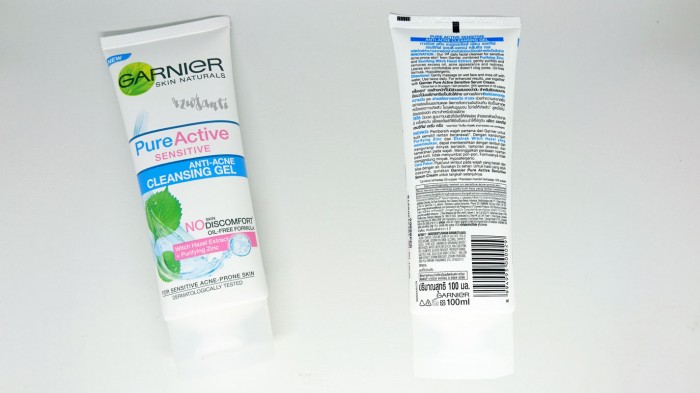 review garnier pure active sensitive anti-acne cleansing gel